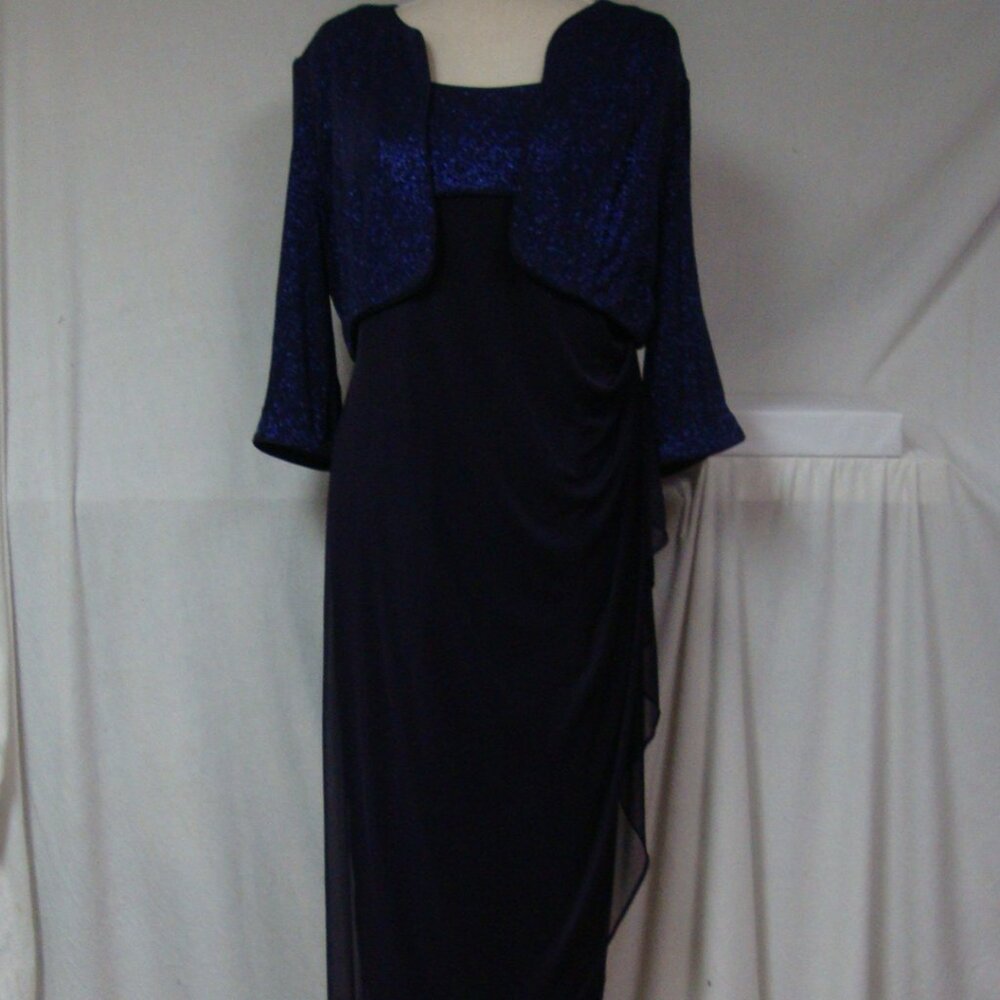 Purple Sparkles Evening Party Dress + Jacket Womens 14P